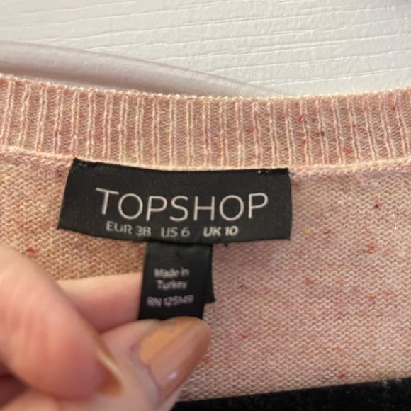 Top shop lace-lined v neck sweater - Picture 4 of 4